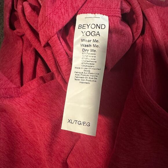 Beyond Yoga Spacedye Enlighten Cropped Pullover Top Long Sleeve Strappy XL Pink - Picture 5 of 5